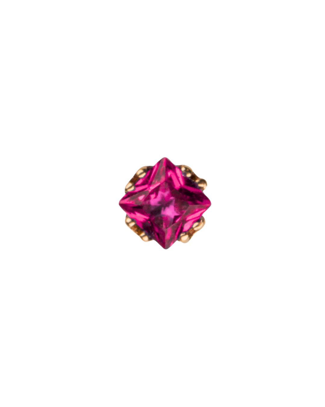 14K Gold Princess Gemstone Fuchsia Threadless Top