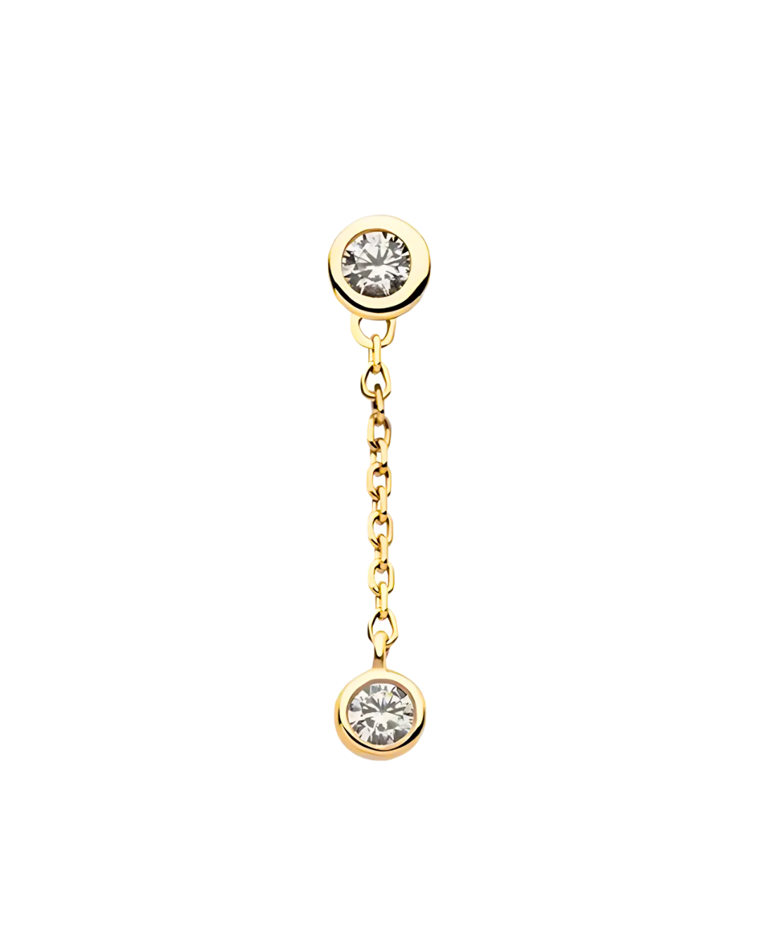14K Gold Double Bezel Gemstone Threadless Top