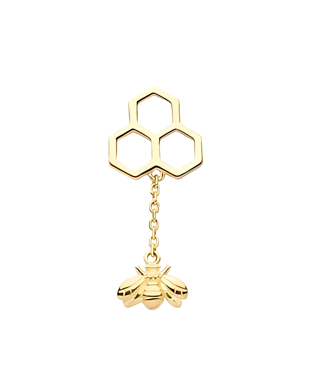 14K Gold Bee Dangle Threadless Top
