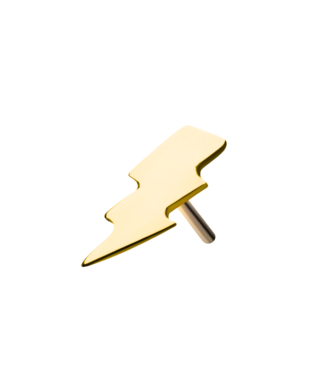 14K Gold Lightning Bolt Threadless Top