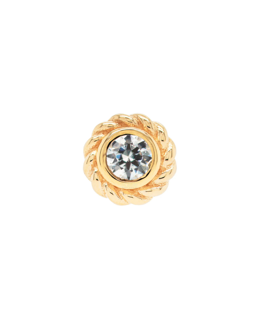 14K Gold Braided Bezel Gemstone Threadless Top