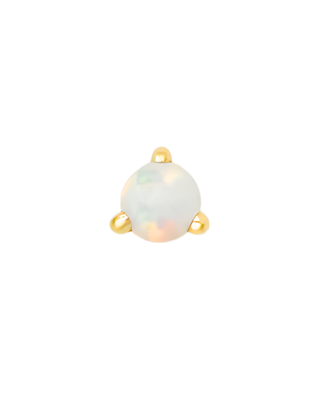 14K Gold Opal Prong Orb Threadless Top