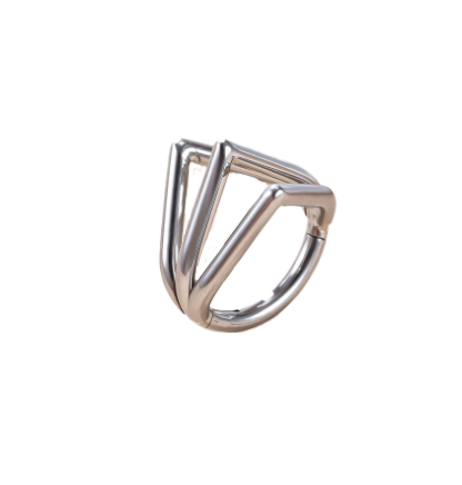 Titanium Triple V Hinged Hoop