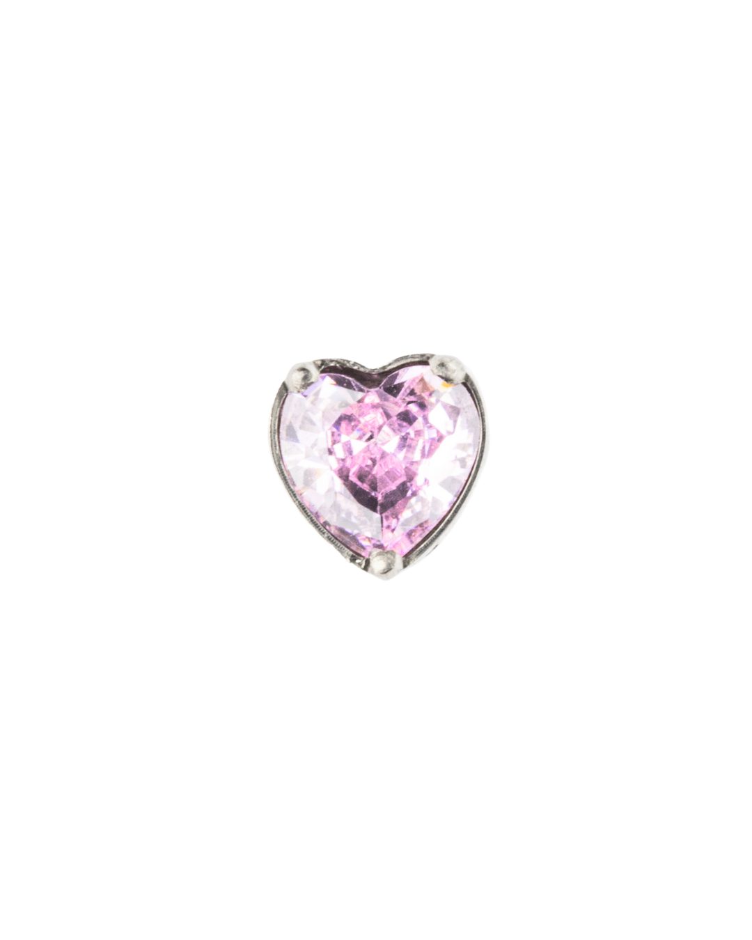 F-136 Titanium Heart Single Gemstone Threadless Top