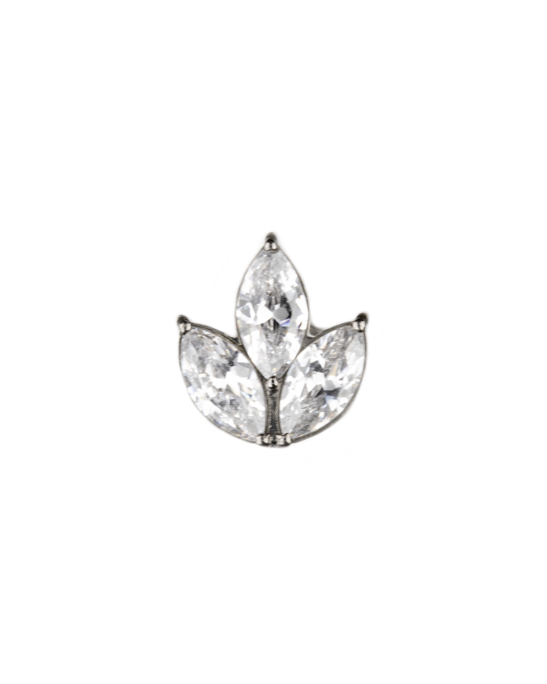 F-136 Titanium Triple Marquise Gemstone Threadless Top