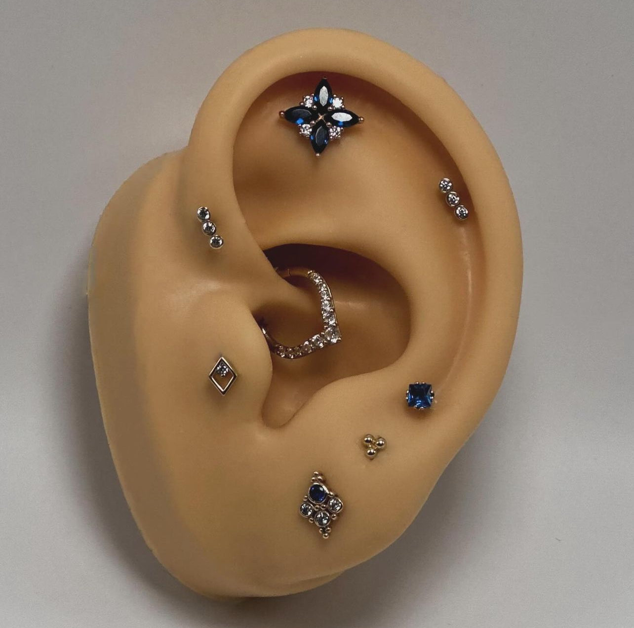 14K Gold Hinged Hoop V-Shaped Gemstone Earrings