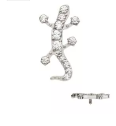 Titanium Gemstone Lizard Internally Threaded Top