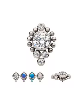 Titanium Gemstone Cluster Chandelier Internally Threaded Top