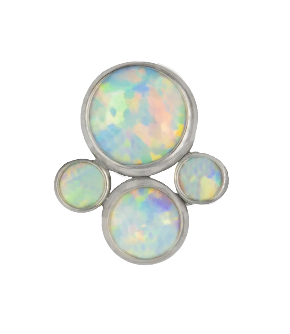 F-136 Titanium Bezel Opal Paw Internally Threaded 16G