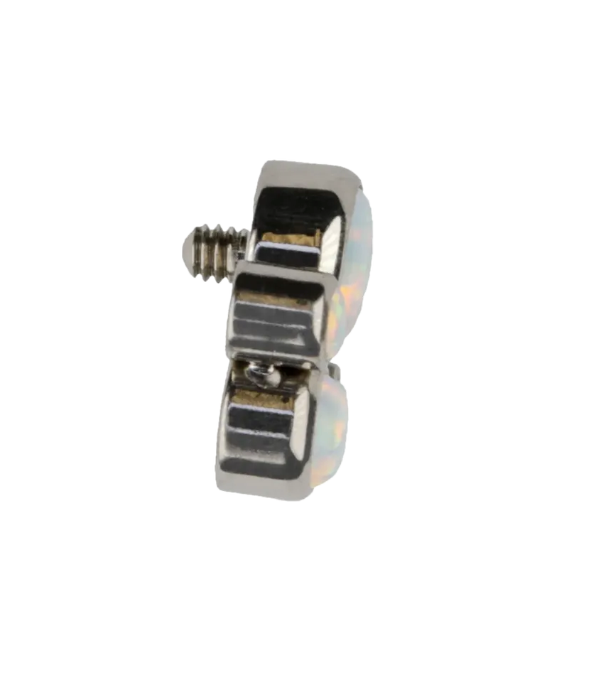 F-136 Titanium Bezel Opal Paw Internally Threaded 16G