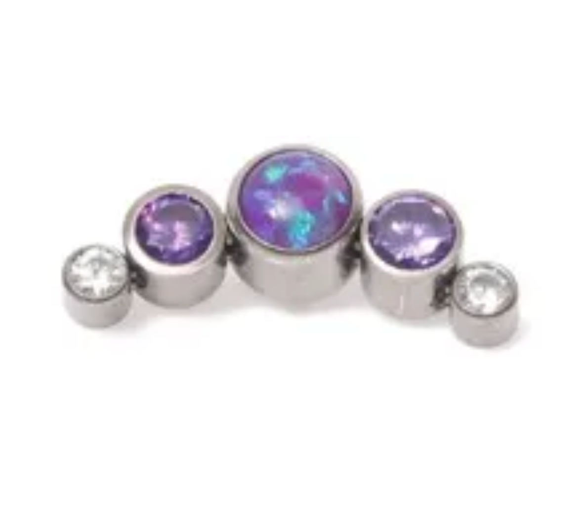 F-136 Titanium Chevron Opal Gemstone Internally Threaded 16G