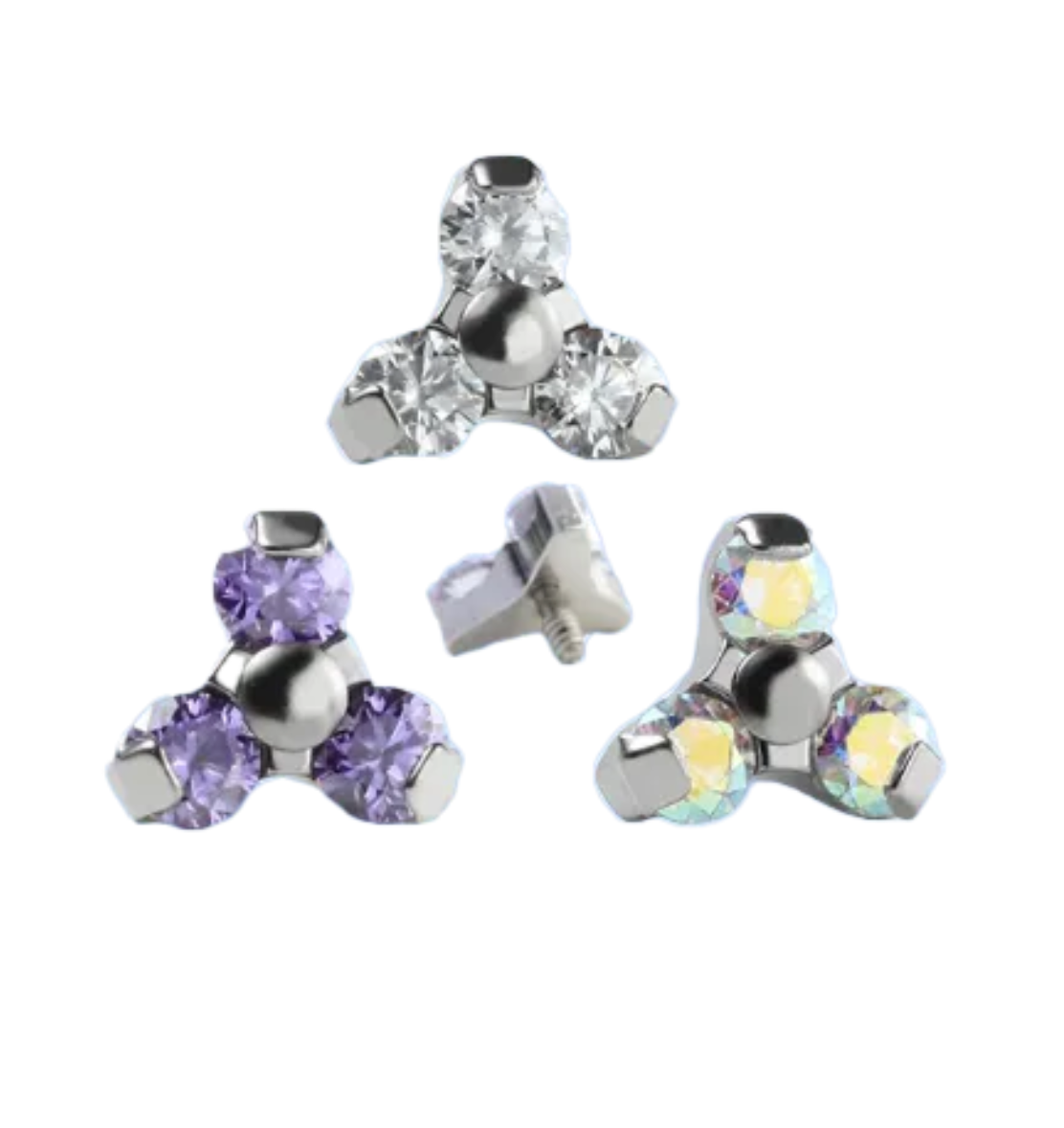 F-136 Titanium Trinity Gemstone Internally Threaded 16G