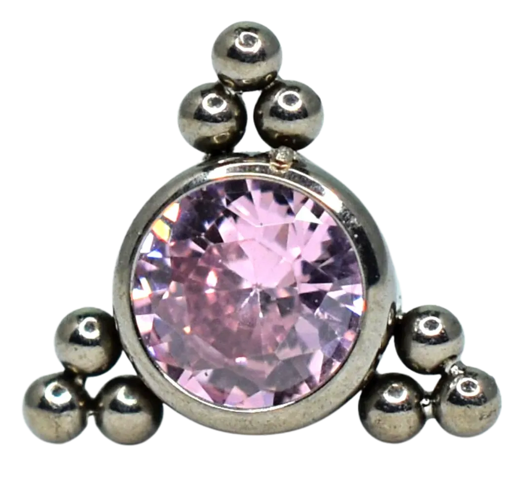 F-136 Titanium Triangle CZ with Pointed Dots Top