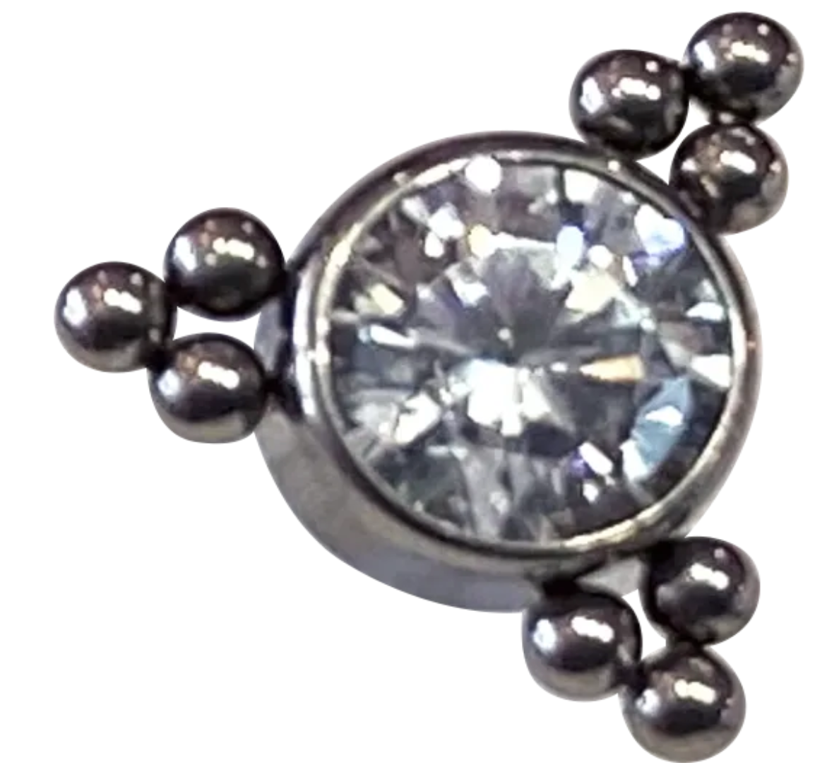 F-136 Titanium Triangle CZ with Pointed Dots Top