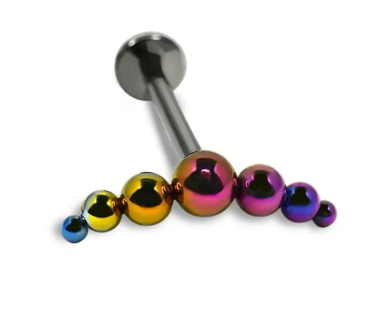 F-136 Titanium Seven Ball Chevron Internally Threaded 16G