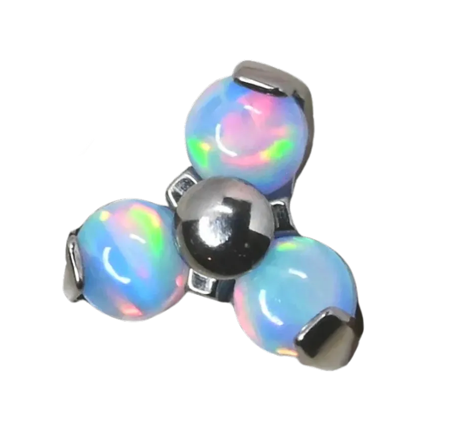 F-136 Titanium Threadless Opal Trinity Top