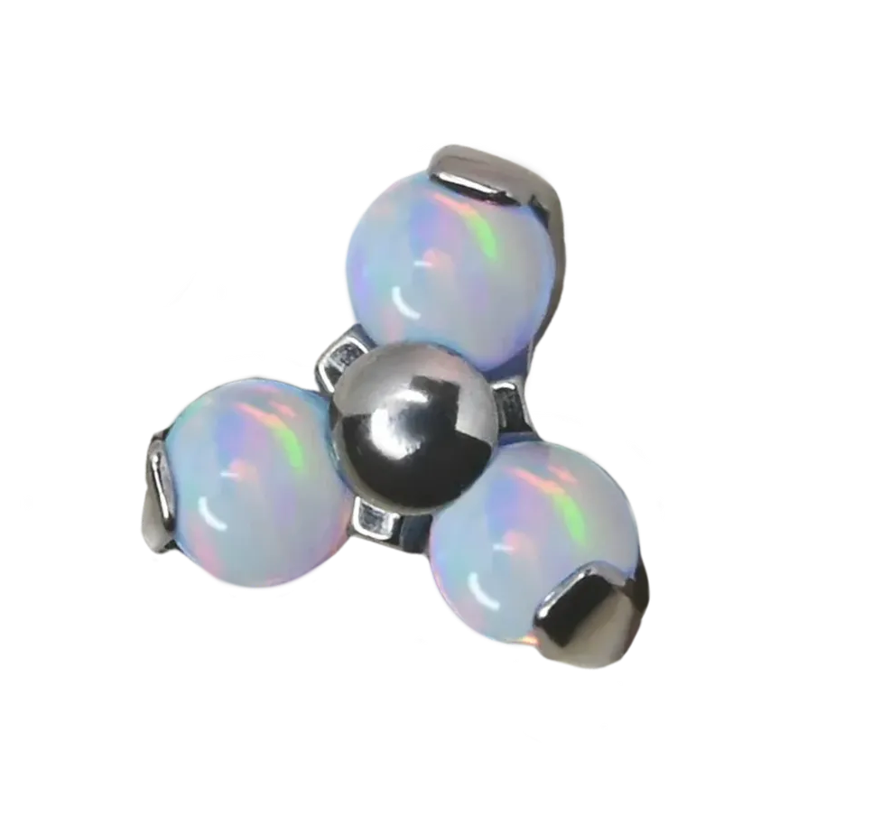 F-136 Titanium Threadless Opal Trinity Top