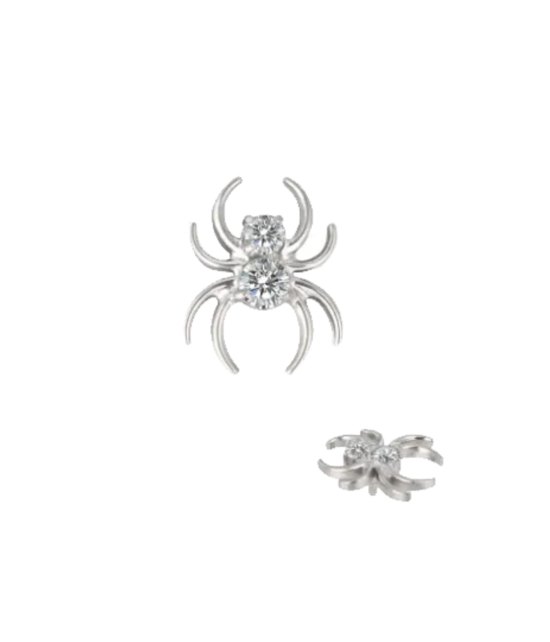 F-136 Titanium Spider Gemstone Internally Threaded 16G
