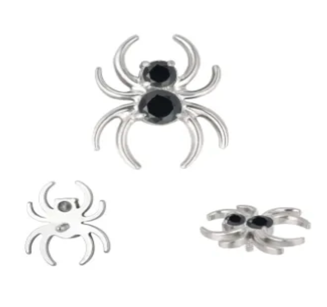 F-136 Titanium Spider Gemstone Internally Threaded 16G