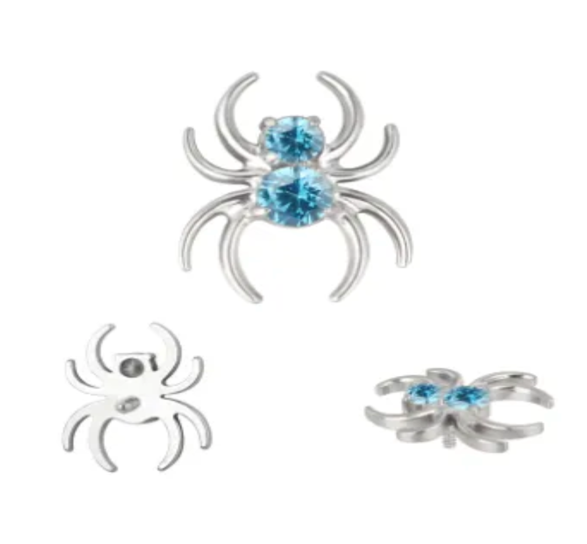 F-136 Titanium Spider Gemstone Internally Threaded 16G