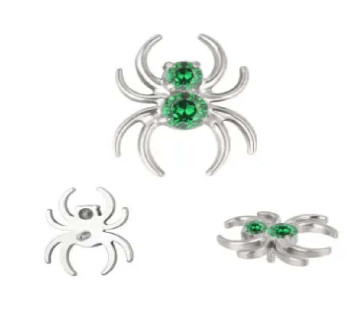 F-136 Titanium Spider Gemstone Internally Threaded 16G