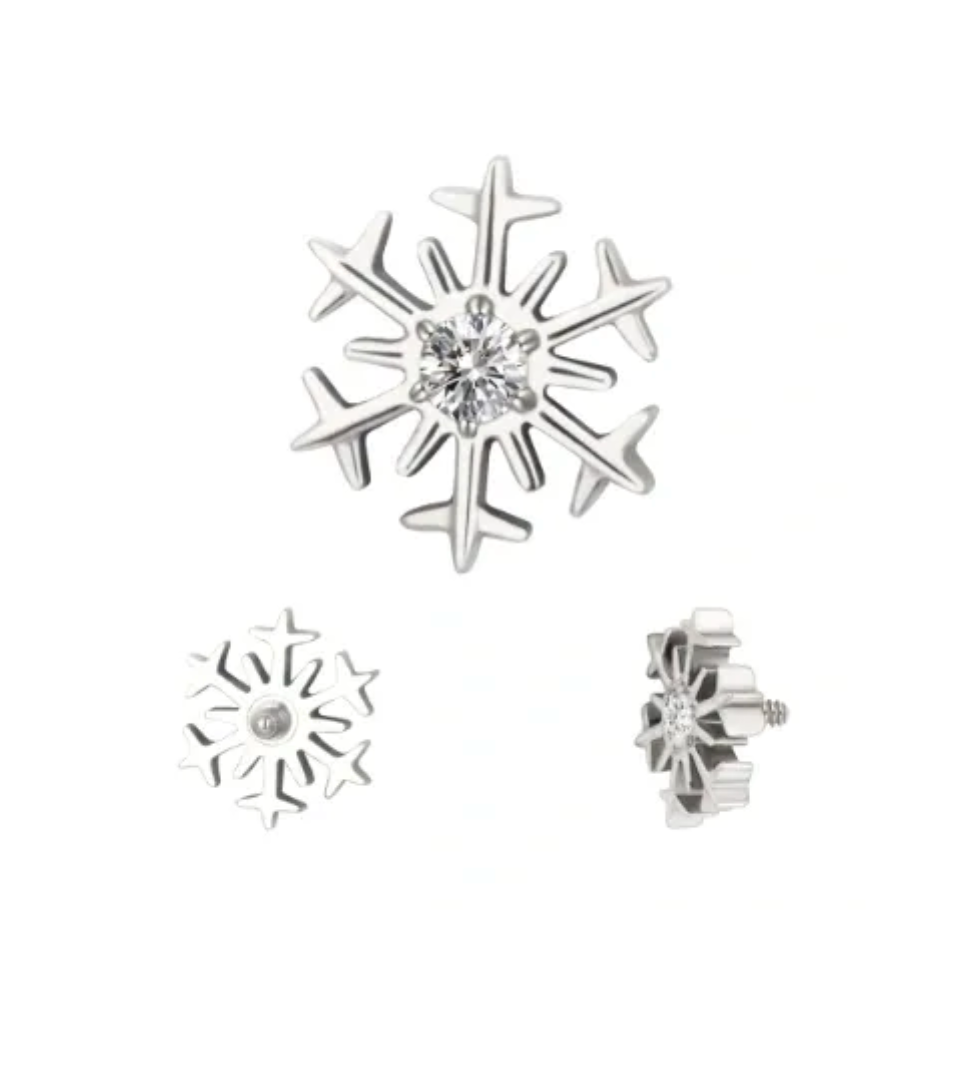 F-136 Titanium Snow Flake Internally Threaded 16G
