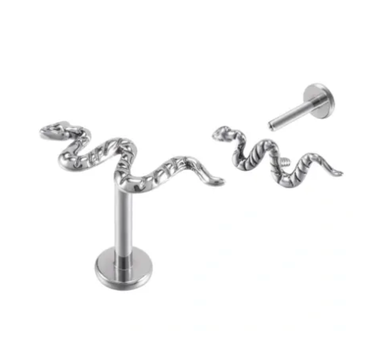 F-136 Titanium Snake Threaded Labret Top 16G