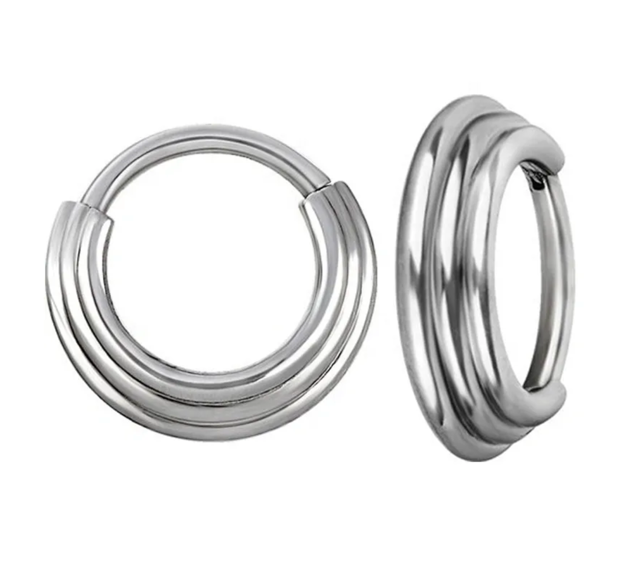 F-136 Titanium Hinged Triple Stack Hoop