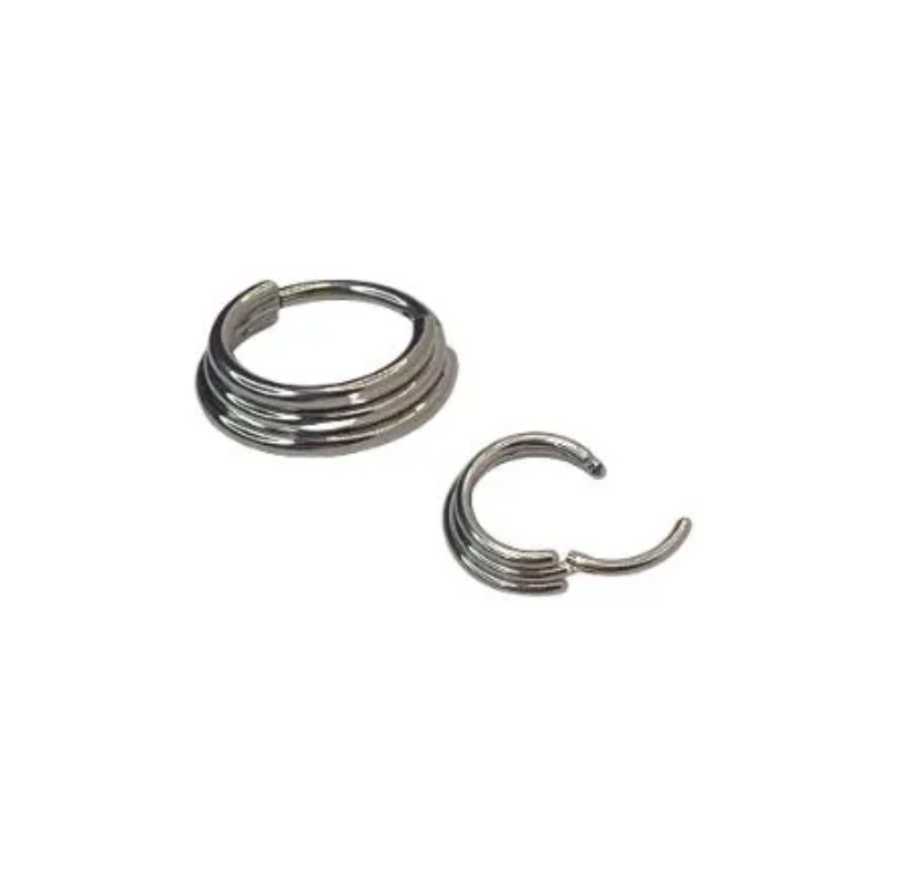 F-136 Titanium Hinged Triple Stack Hoop