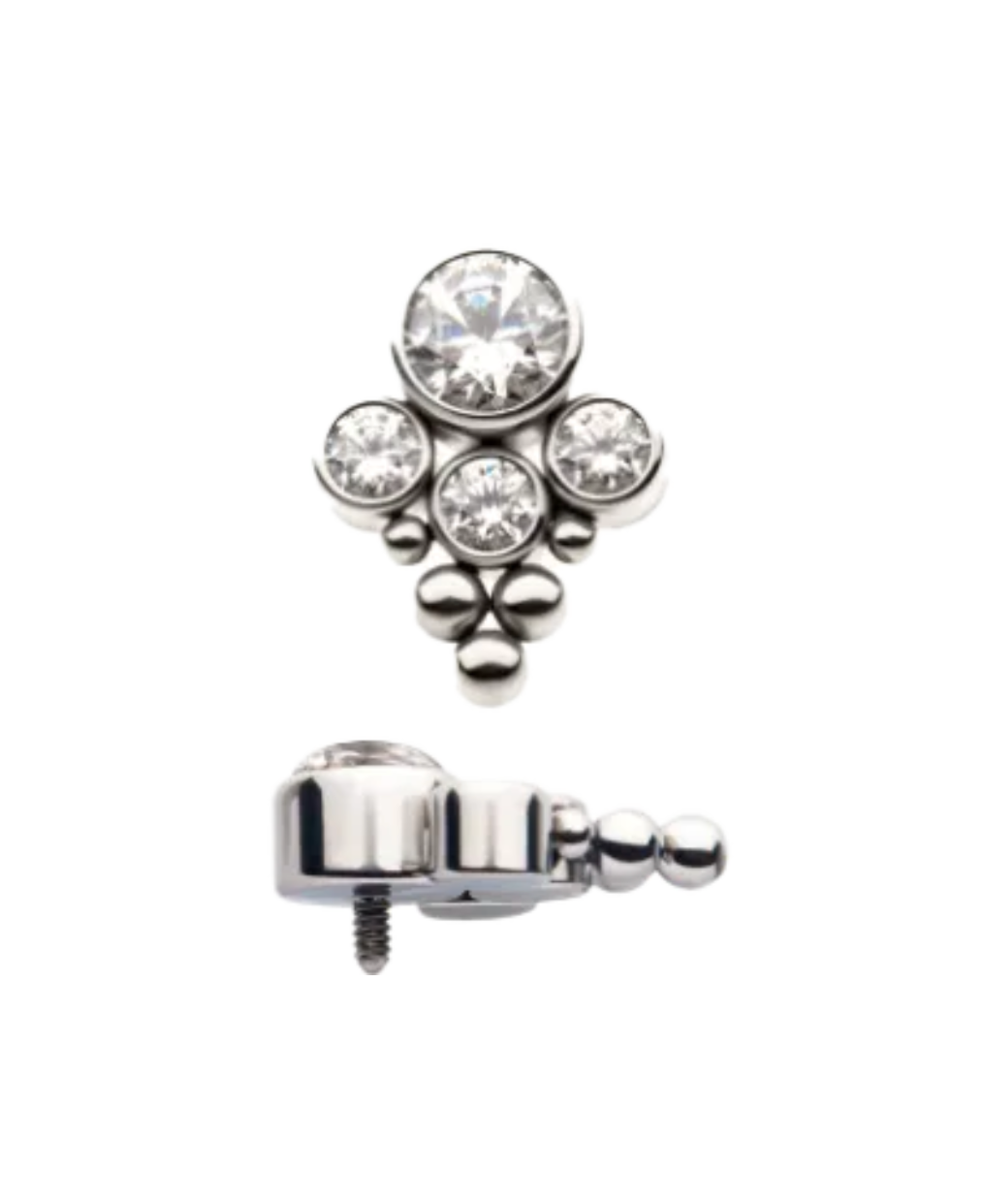 F-136 Titanium Chandelier Gemstone Cluster Internally Threaded 16G