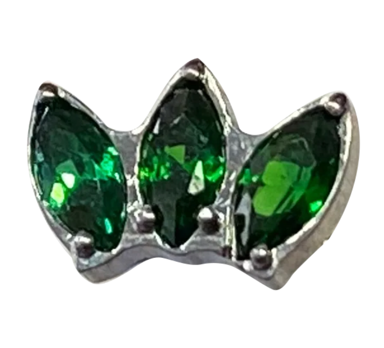F-136 Titanium Green CZ Marquis Internally Threaded Top 16G