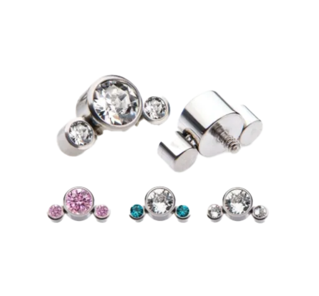 F-136 Titanium Gemstone Cluster Internally Threaded 16G