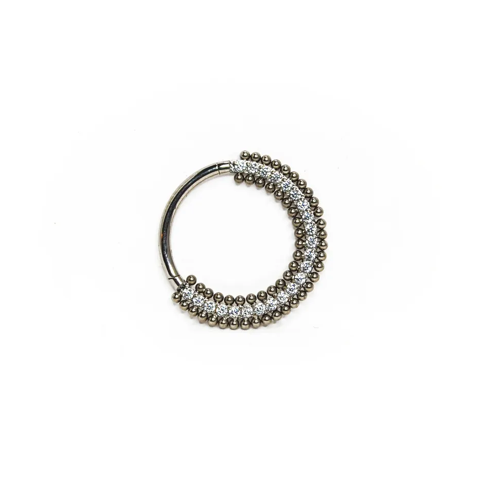 F-136 Titanium Forward Facing Channel Set Tier Hinged Hoop