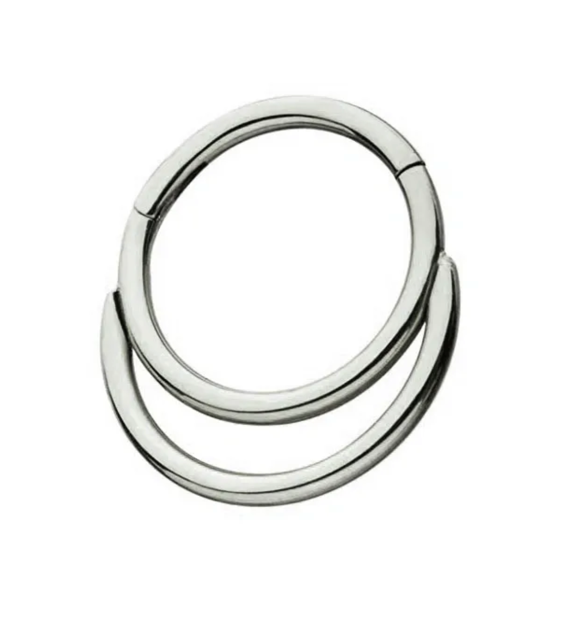 F-136 Titanium Double Hinged Hoop 16G
