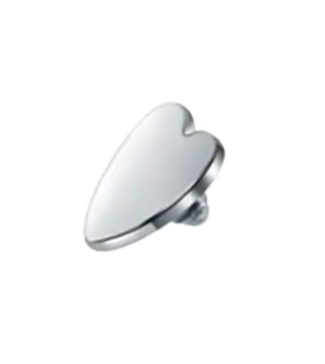 F-136 Titanium Heart Top Internally Threaded 14G