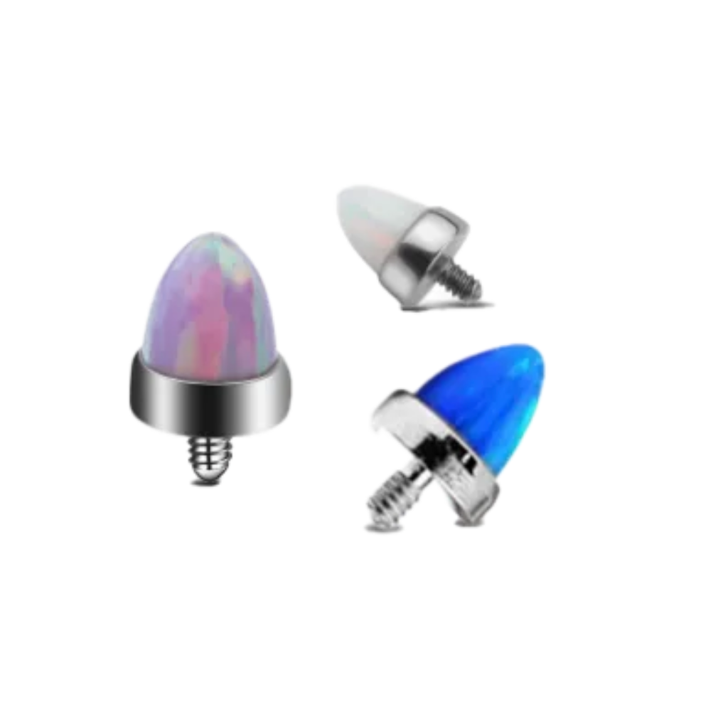 F-136 Titanium Opal Bullet Ends Internally Threaded 14G