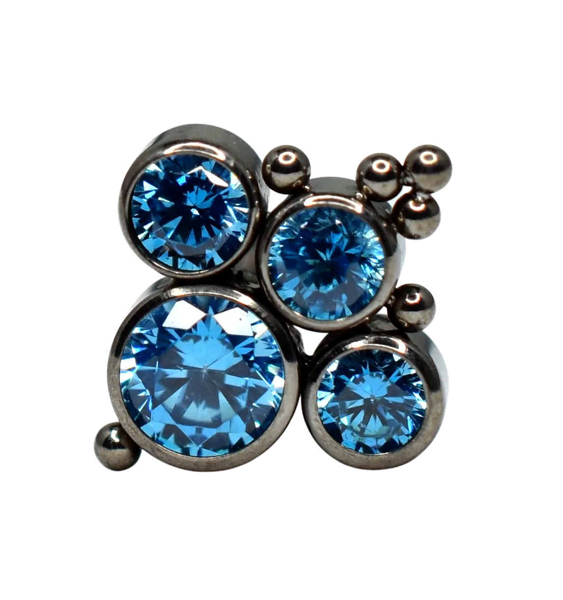 F-136 Titanium Blue Gemstone Chandelier Internally Threaded 16G