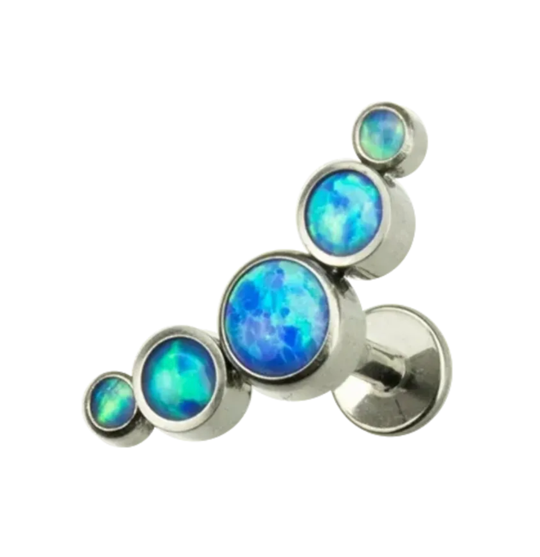 F-136 Titanium Blue and Teal Green Opal Chevron Internally Threaded 16G