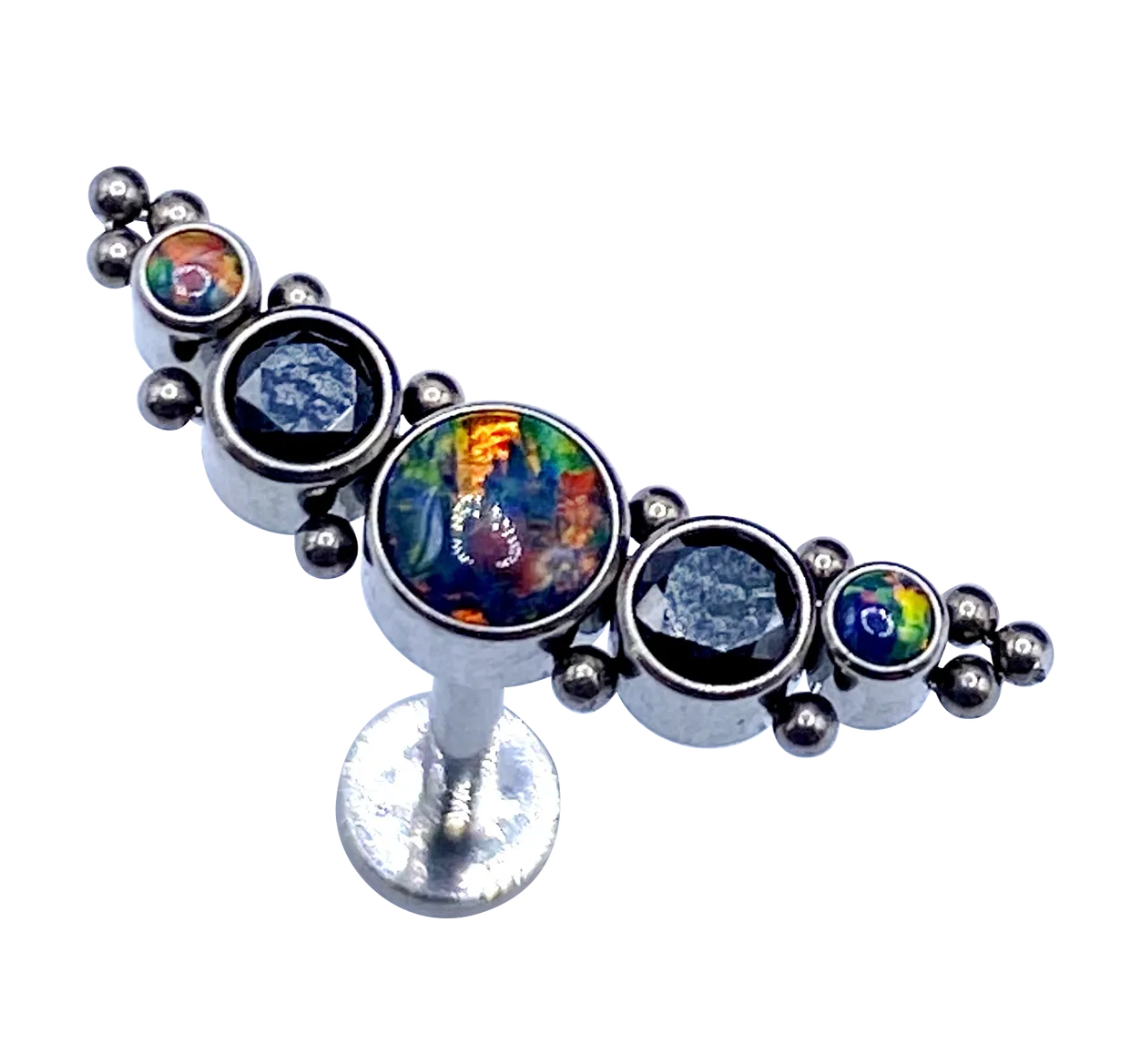 F-136 Titanium Black Opal Galaxy Chevron Internally Threaded 16G Top