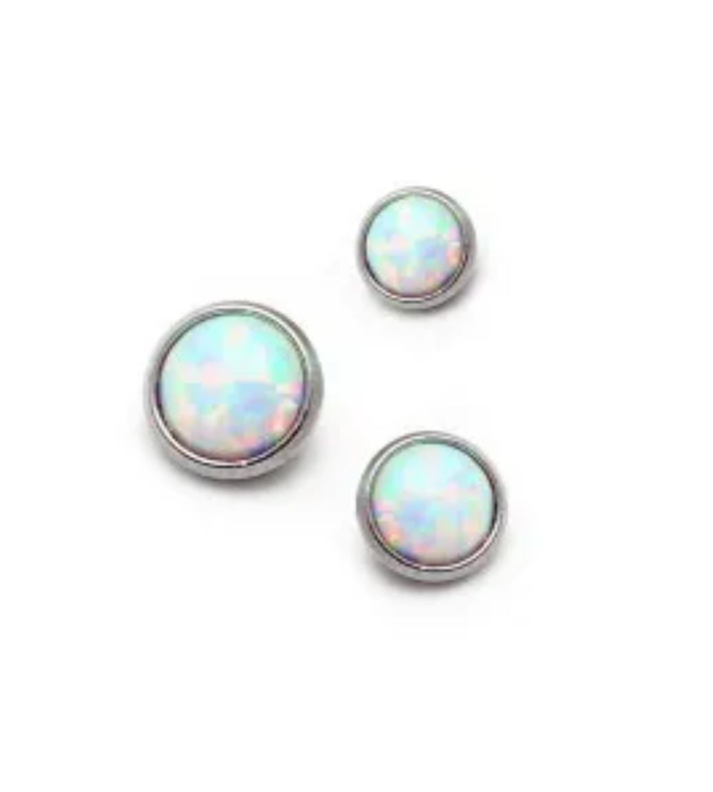 F-136 Titanium Bezel Opal Dermal Top 14G