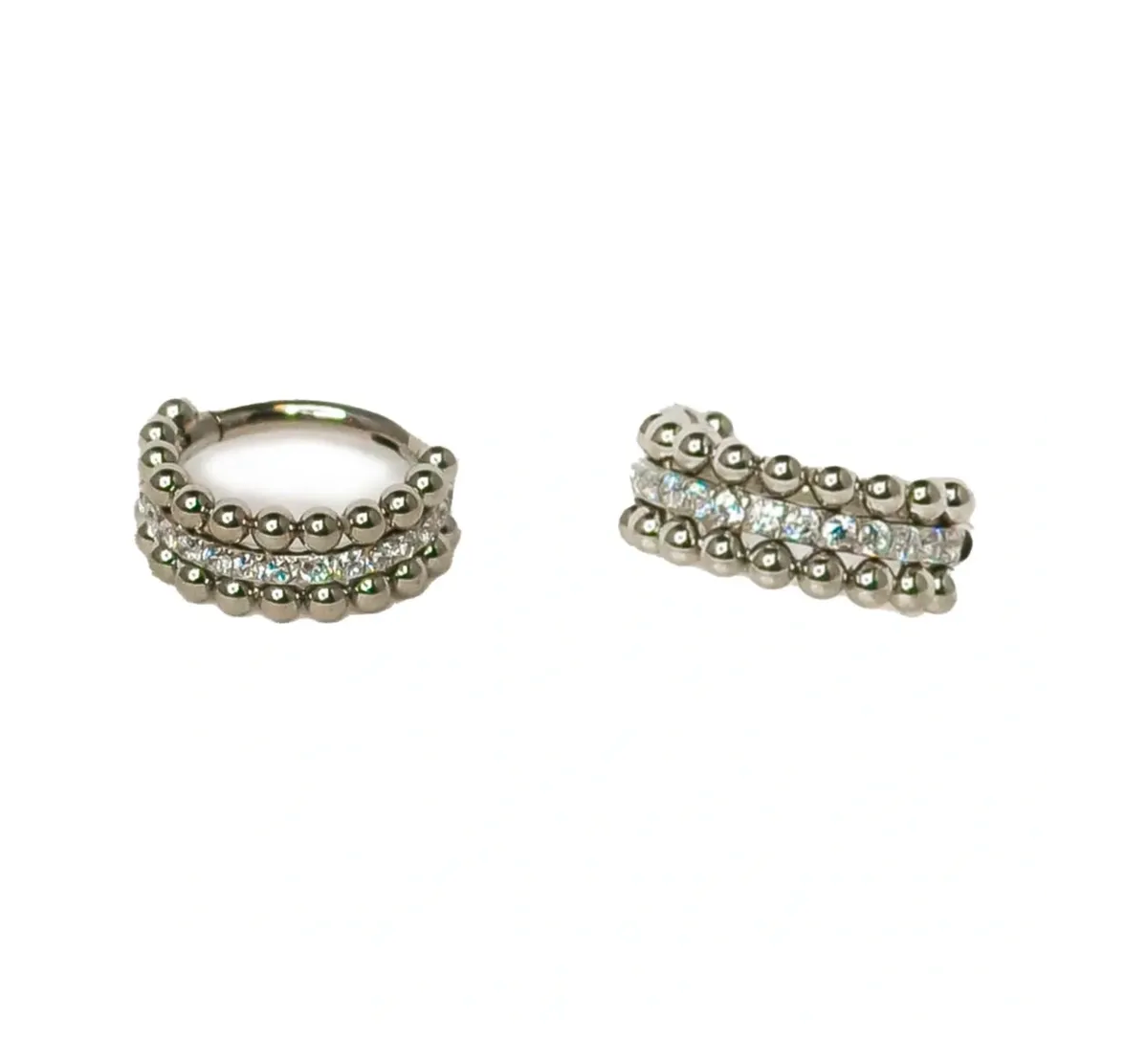 F-136 Titanium 3 Tier Channel Set Hinged Hoop