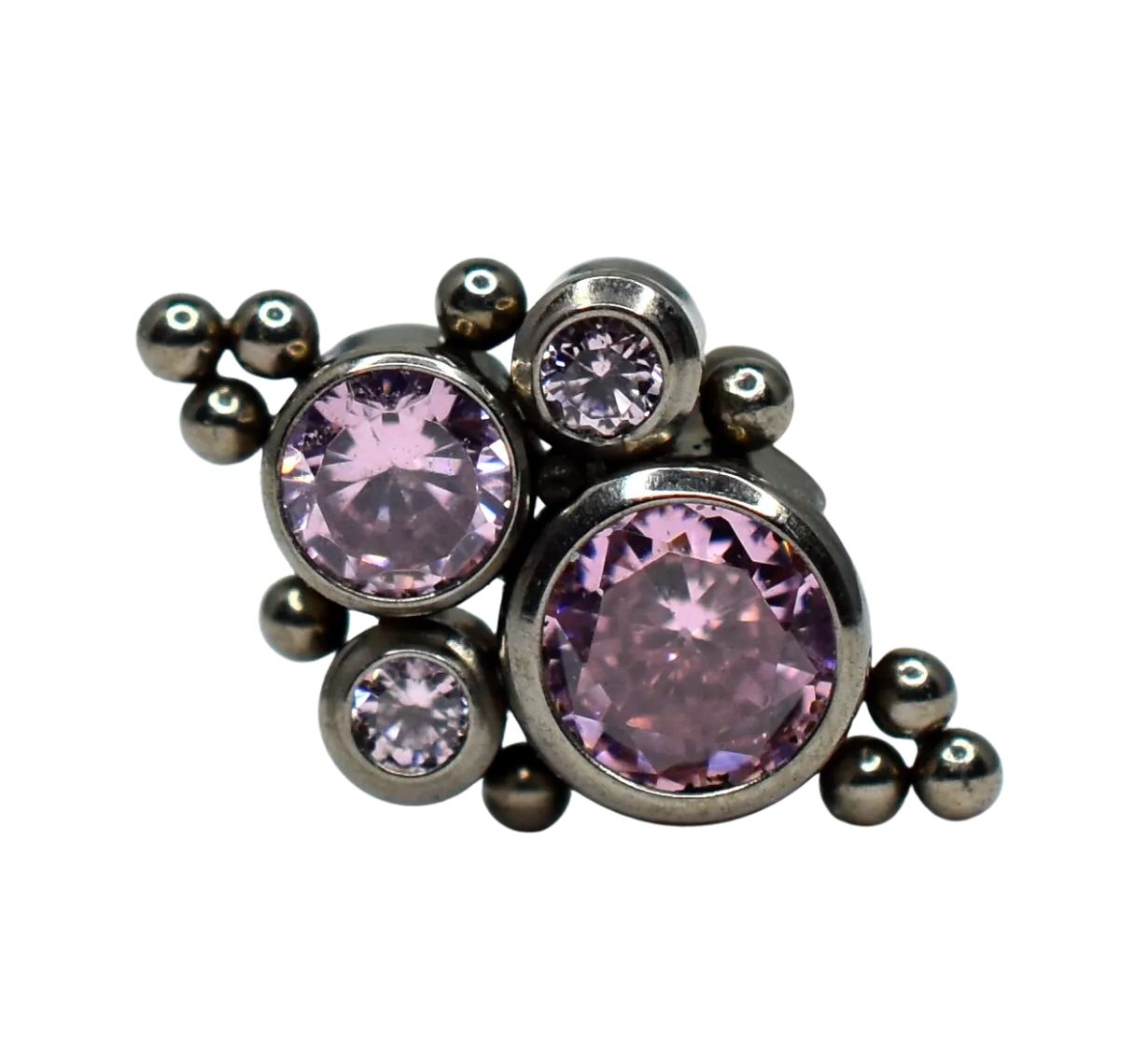 F-136 Titanium Chandelier CZ Internally Threaded Top 16G