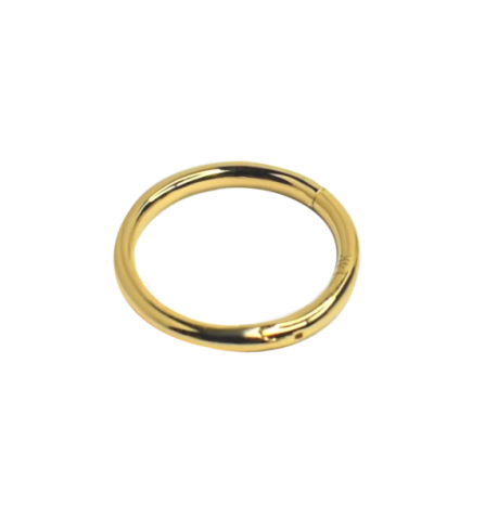 14k Plain Gold Hoop Earrings - Hinged