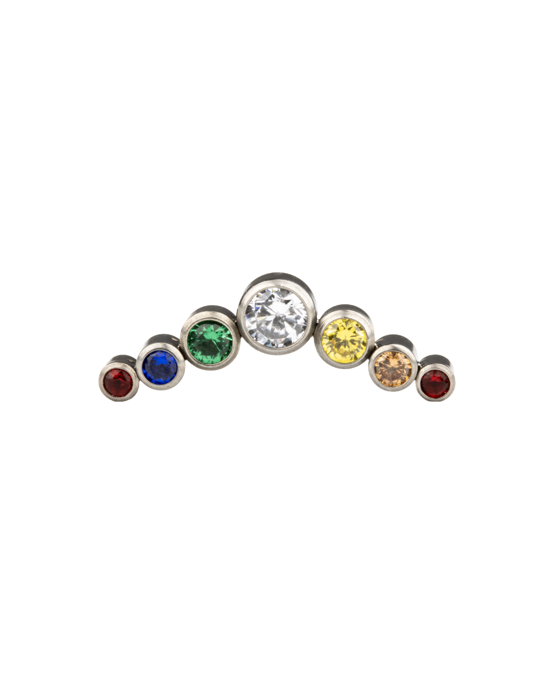 F-136 Titanium Bezel Rainbow Chevron Internally Threaded 16G