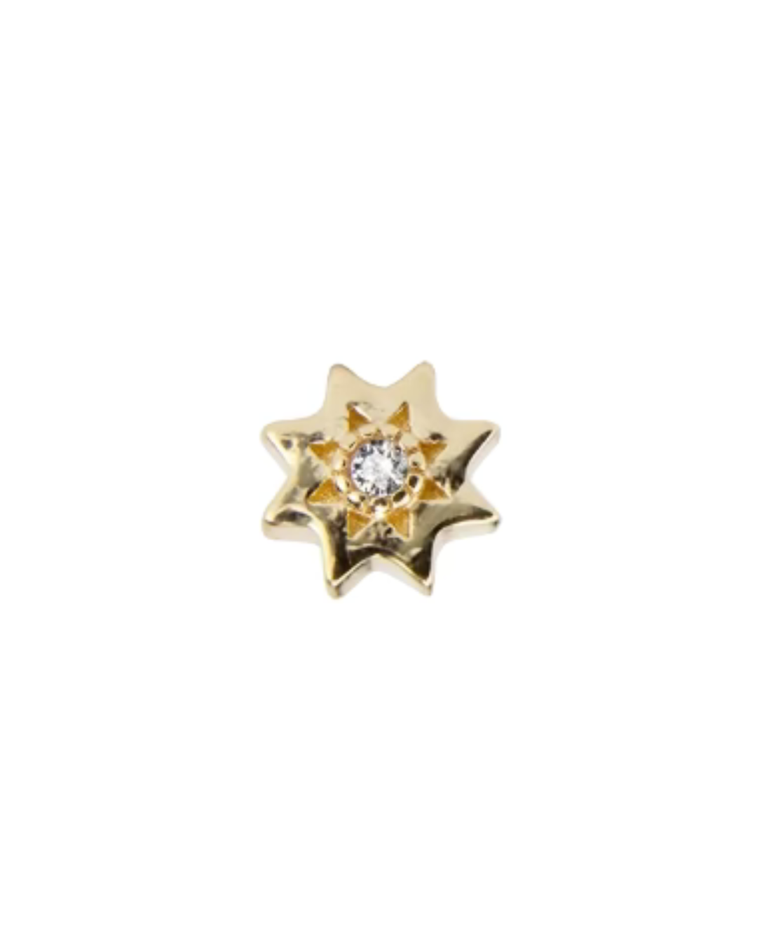 14k Gold Threadless Starburst Gem Top