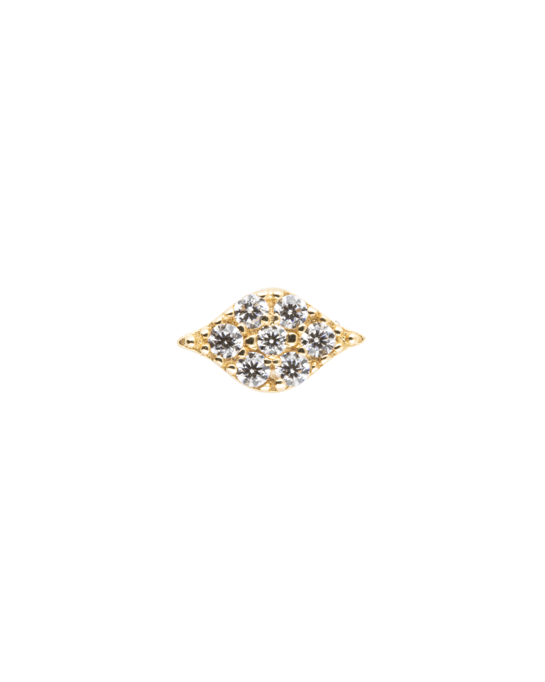 14K Gold Gemstone Cluster Eye Threadless Top