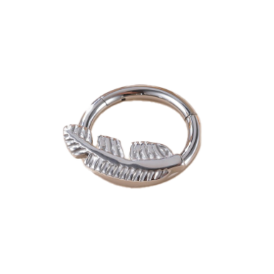 Titanium Feather Hinged Hoop