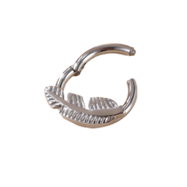 Titanium Feather Hinged Hoop