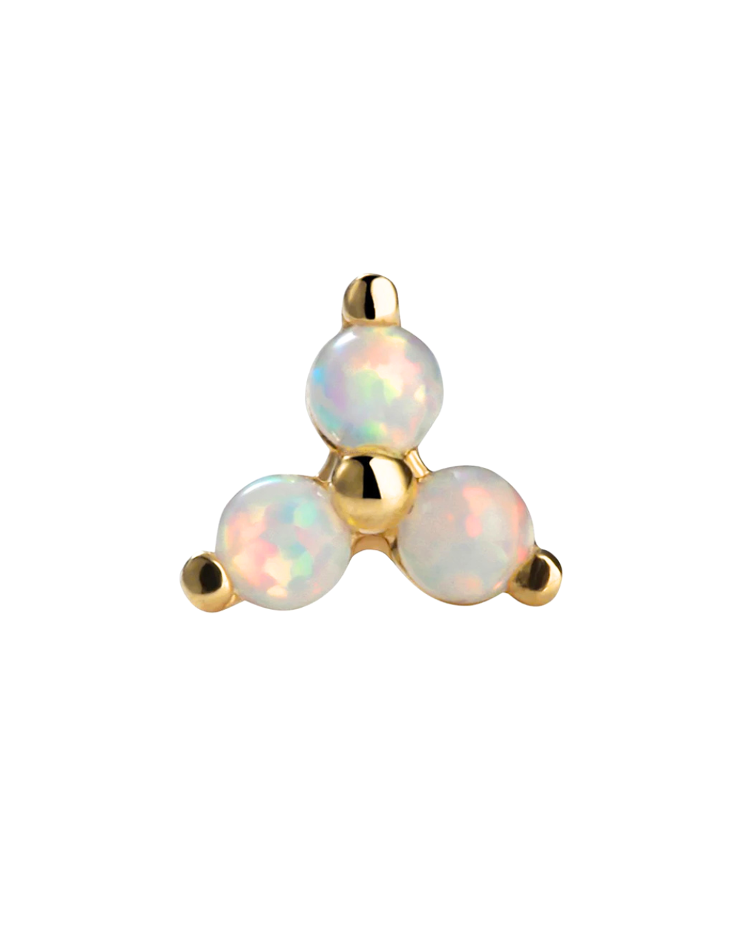 14K Gold Opal Trinity Threadless Top – International Body Jewelry