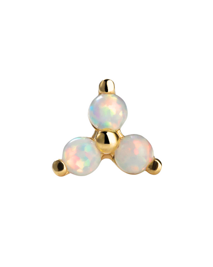 14K Gold Opal Trinity Threadless Top